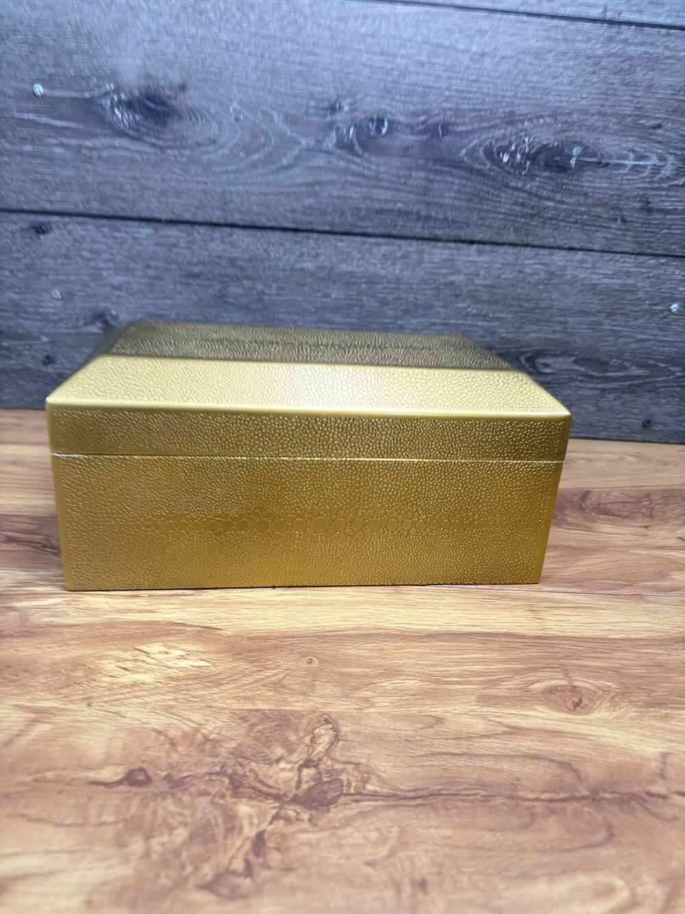 Restoration Hardware RH Etched Brass Faux Shagreen Decorative Box 11x6x5”